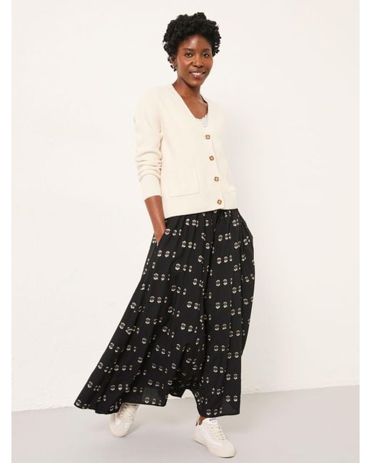 FatFace Black Fatface Willow Metallic Midi Skirt