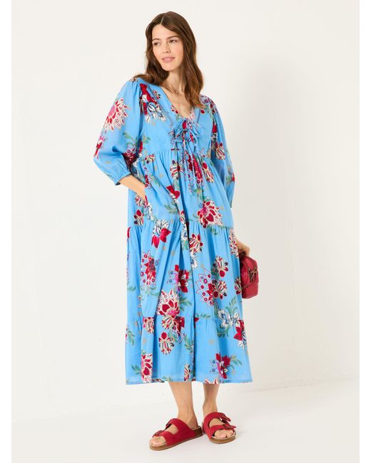 FatFace Blue Fatface Frankie 100% Cotton Maxi Dress