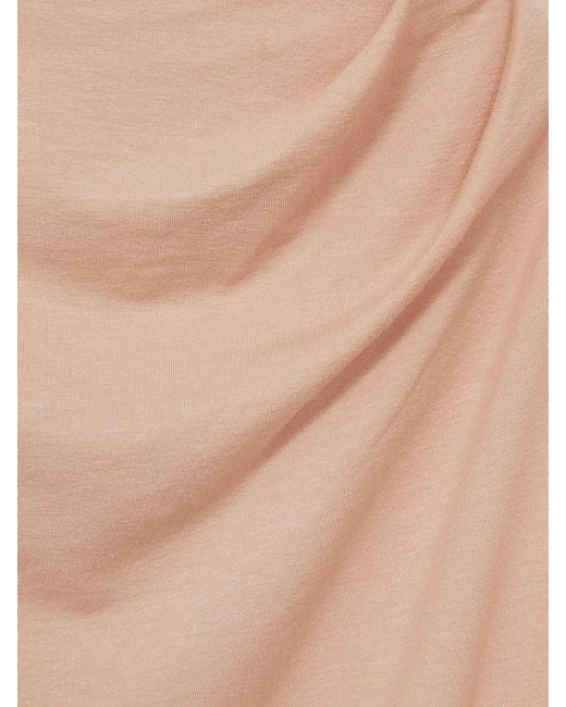 Reiss Natural Draped Jersey Long-Sleeve Top