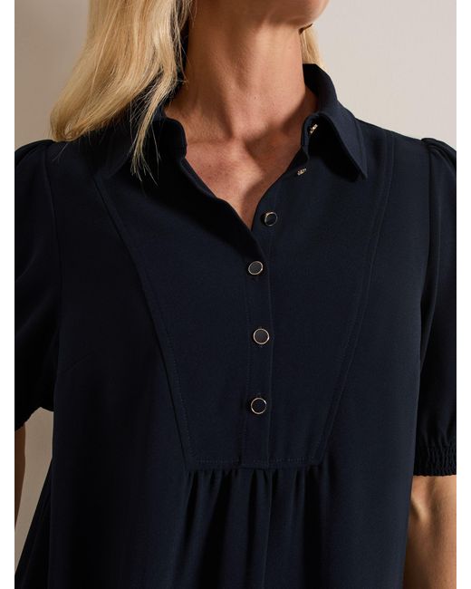Phase Eight Blue Claudia Button Swing Mini Dress