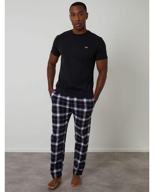 Threadbare Black Check Pyjamas Set for men