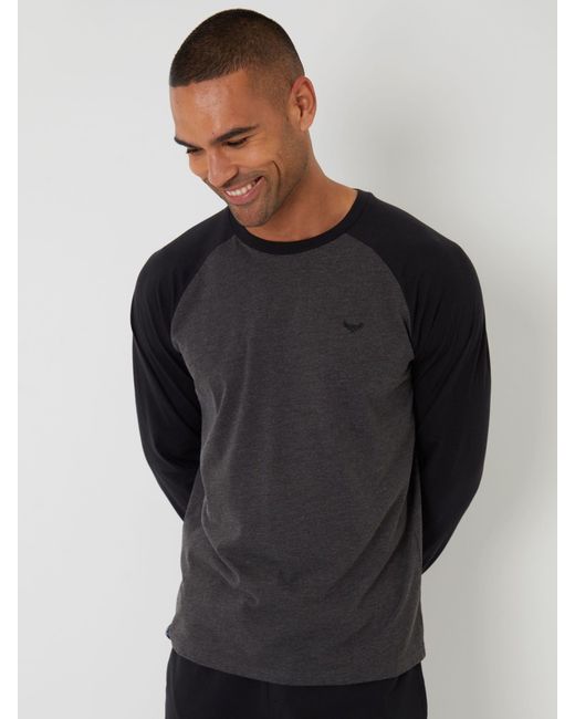 Threadbare Blue Blend Long Sleeve Pyjamas Set for men