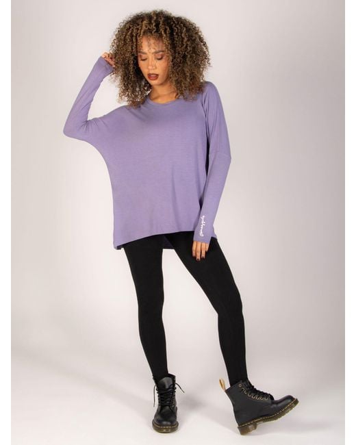 Pineapple Purple Script Long Sleeves Top
