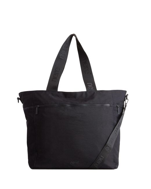Nere Black Nylon Large Tote Bag