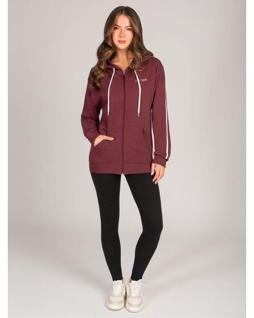 Pineapple Red Stripe Panel Zip Hoodie