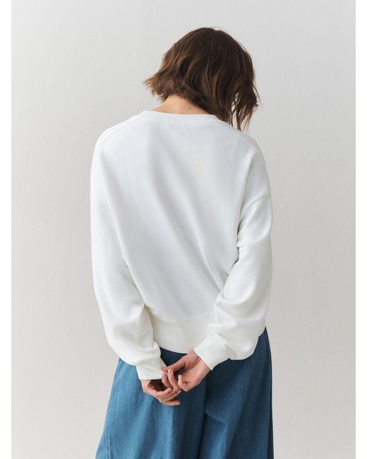 Next Blue Patchwork Graphic Embroidered Sweatshirt