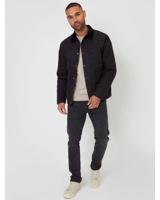 Threadbare Black Twill Lightweight Jacket for men