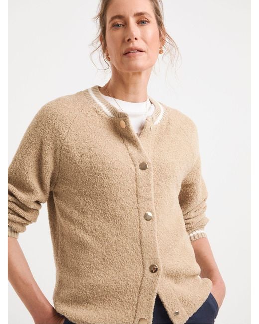 JD Williams Natural Boucle Knitted Bomber Jacket
