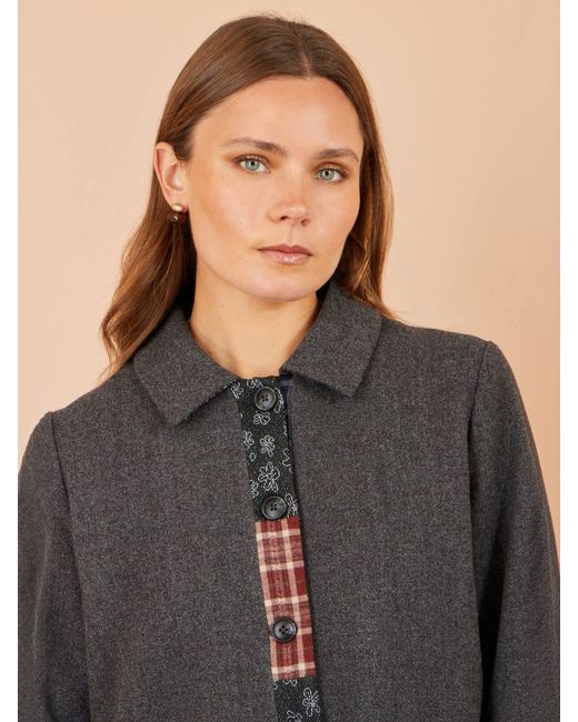 Yumi' Black Patchwork Boxy Jacket