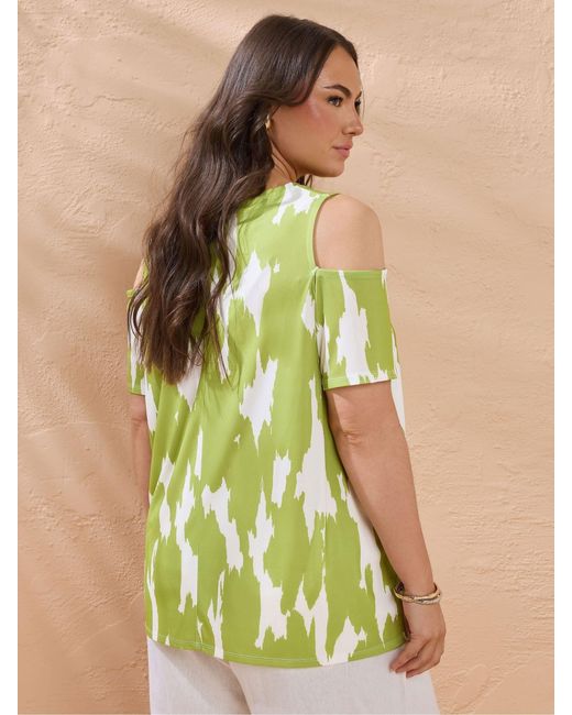 Evans Green Ity Cold Shoulder Top
