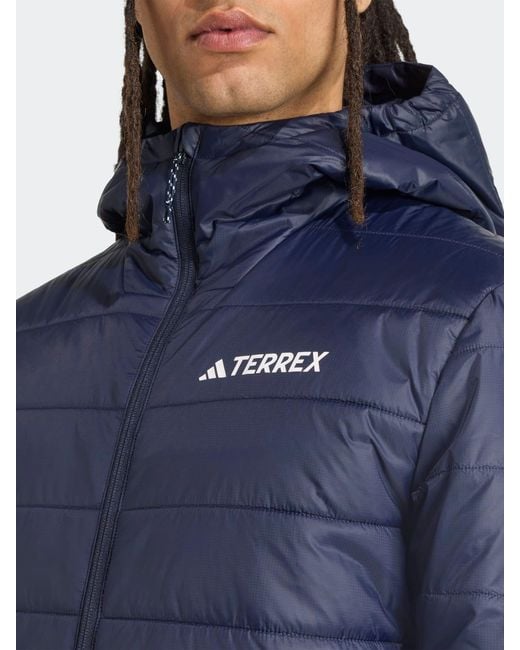 Adidas Originals Blue Adidas Terrex Essentials Climawarm Insulated Hooded Jacket for men