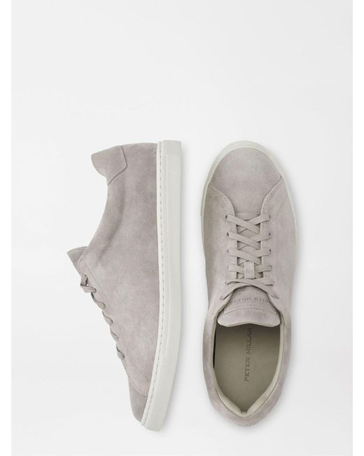 Peter Millar White Vantage Lite Suede Sneakers for men
