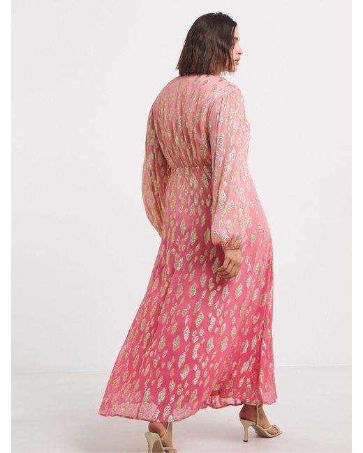 Simply Be Pink Ombre Jacquard Maxi Dress