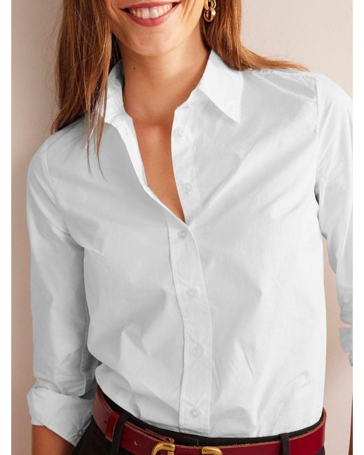 Boden White Sienna 100% Cotton Shirt