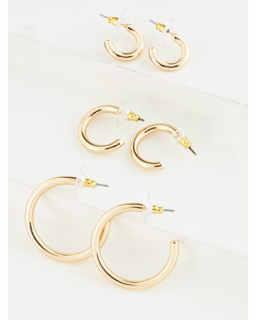 Next Natural 3 Pack Hoop Earrings