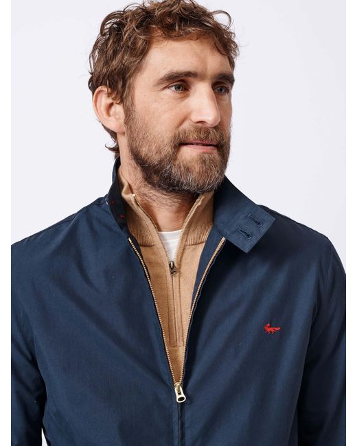 aubi Blue Authorpe Harrington Jacket for men