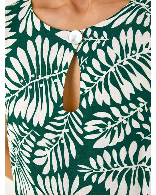 Roman Green Button Shift Dress