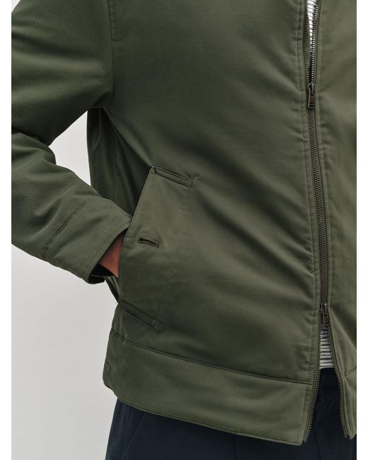 Fred Perry Green Cotton Caban Jacket for men