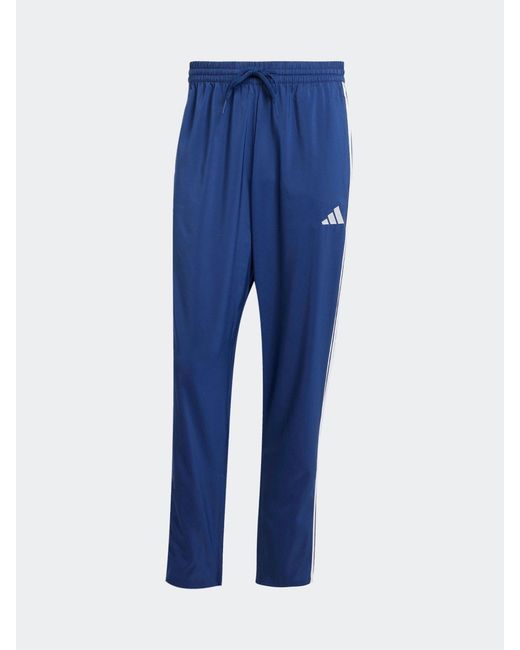 Adidas Blue Essentials 3-Stripes Stanford Open Hem Joggers for men