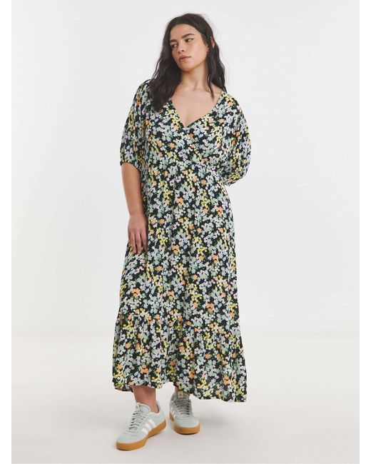 Simply Be White Crinkle Wrap Midi Dress