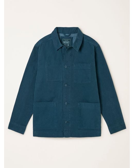FatFace Blue Fatface Canvas Worker Jacket for men