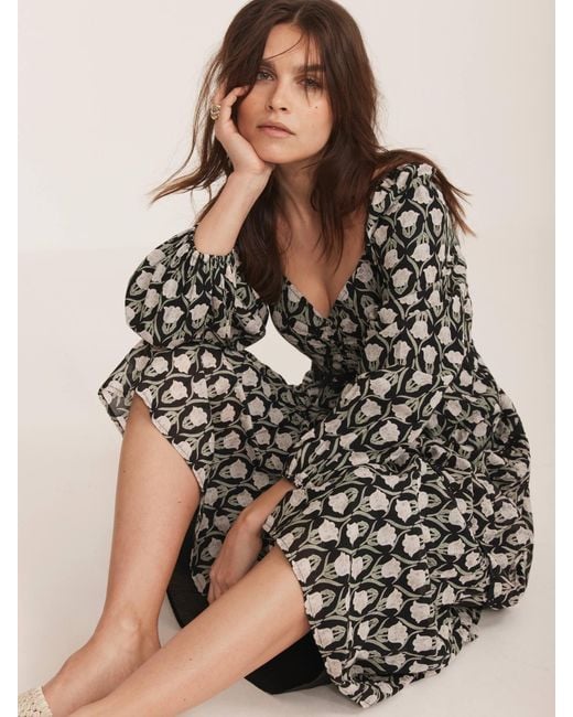 Mint Velvet Black Floral Print Maxi Dress