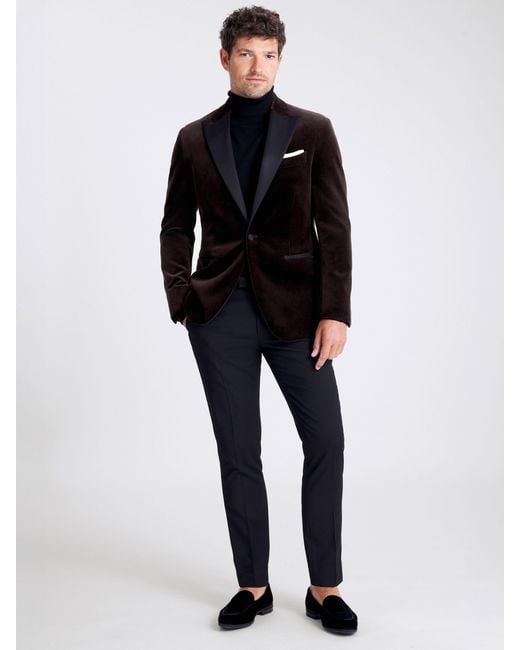 Moss Bros Black Grape Tailored Fit Jacket for men