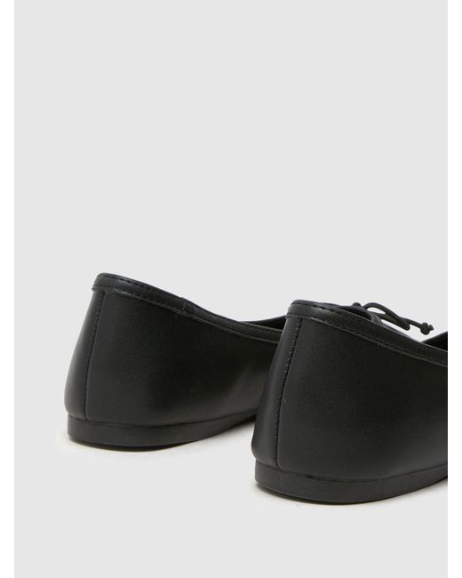 Schuh Black Lotta Square Toe Ballerinas