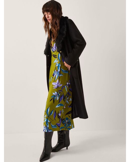 Monsoon Green Sonya Floral Print Midi Dress