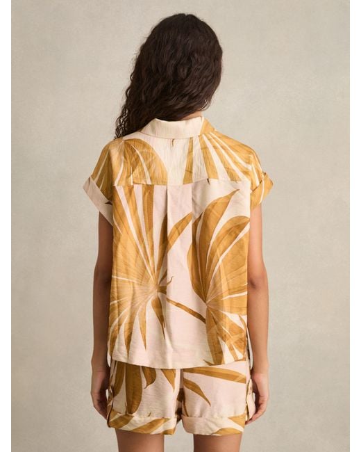 Reiss Natural Hannah Palm Print Shirt