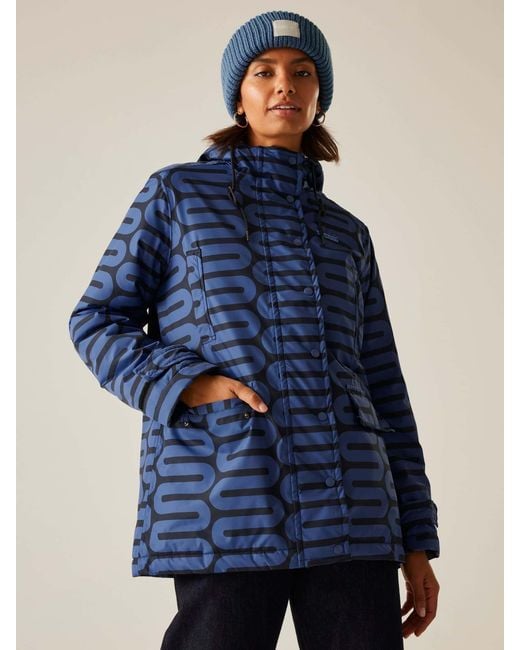 Regatta Blue Orla Mid Length Waterproof Jacket