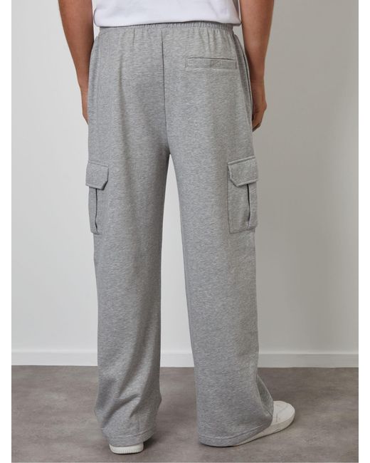 Threadbare Gray Wide Leg Cargo Joggers for men