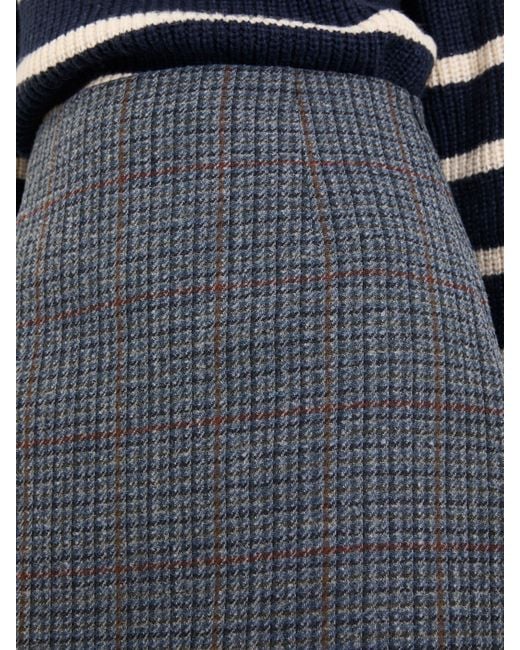 FatFace Blue Fatface Jackie Tweed Wool Skirt