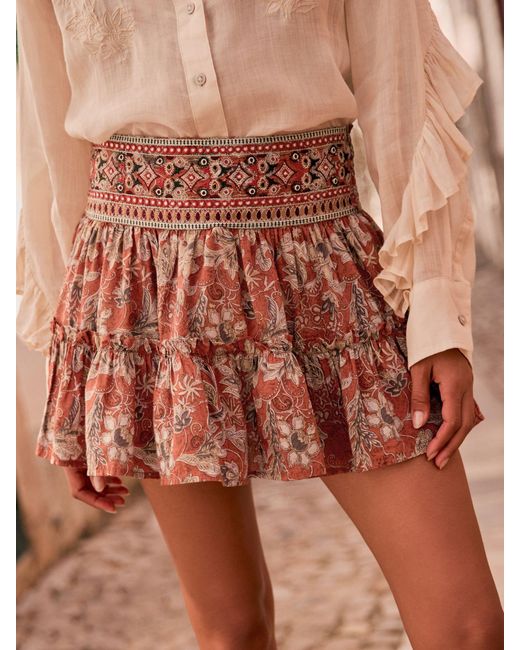 Next White Boho Rara Mini Skirt