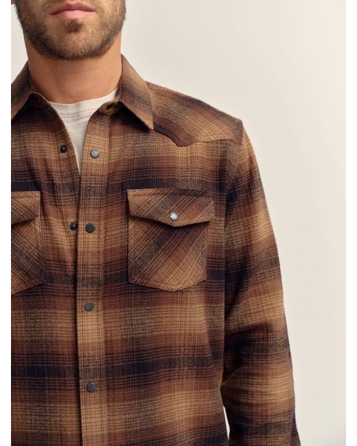 Next Brown Western Style Long Sleeve Check Shirt for men
