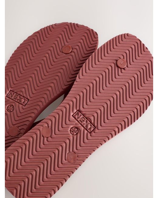 Next Red Square Toe Flip Flops