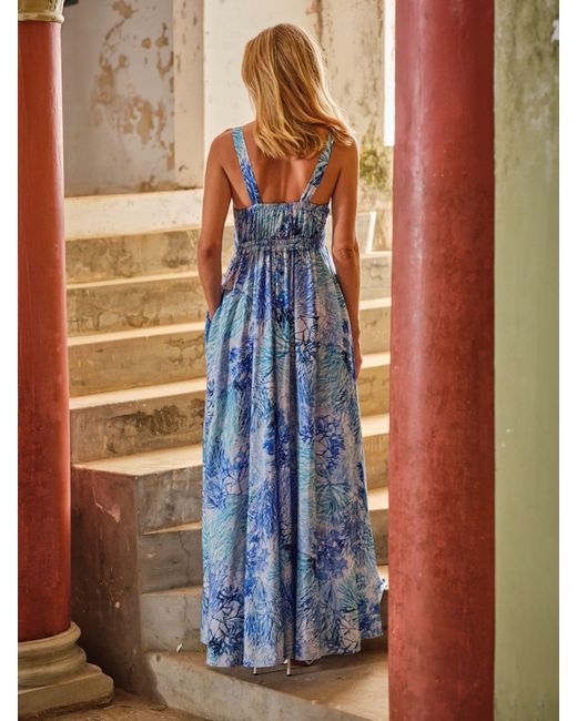 FatFace Blue Fatface V & A Fatface Petite Parachute Dress