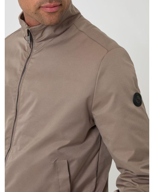 Threadbare Brown Showerproof Zip Up Harrington Jacket for men