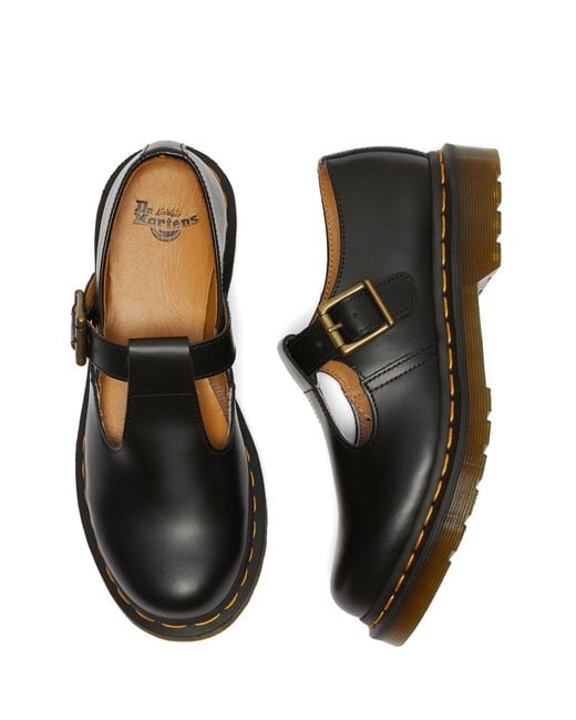 Dr. Martens Black Polley Smooth Leather Shoes
