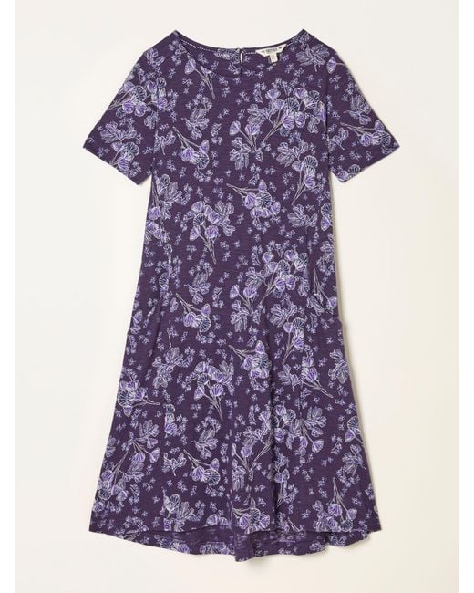 FatFace Purple Fatface Simone Jersey Mini Dress