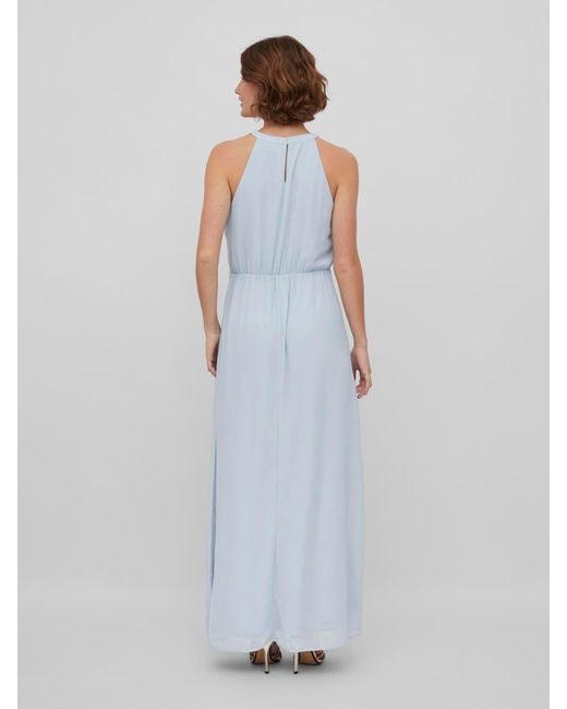 Vila White Halterneck Flower Girl Lace Detail Occasion Maxi Dress