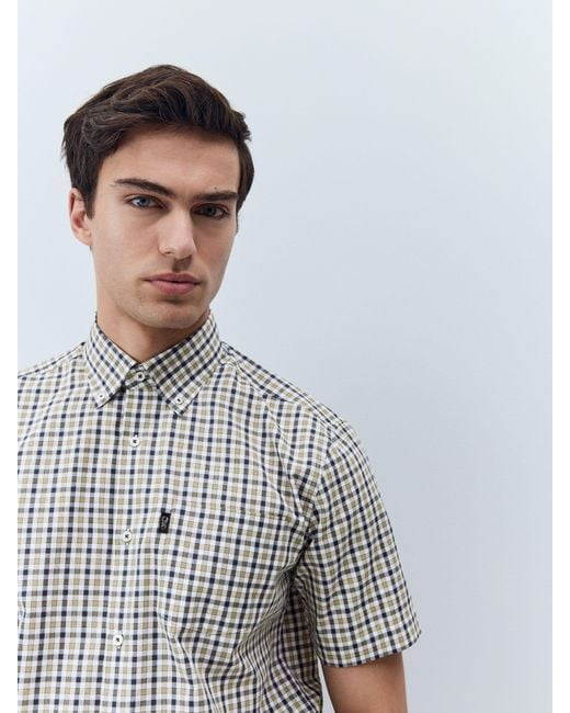 Next White Easy Iron Button Down Short Sleeve Oxford Shirt for men