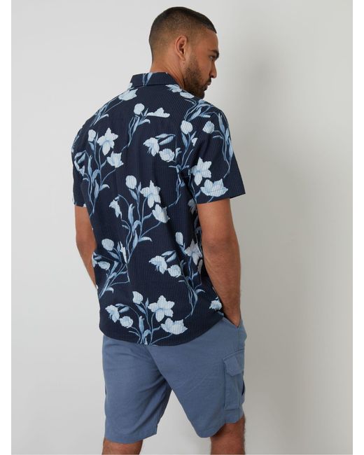 Threadbare Kurzarmhemd Mit Knopfleiste in Blue für Herren