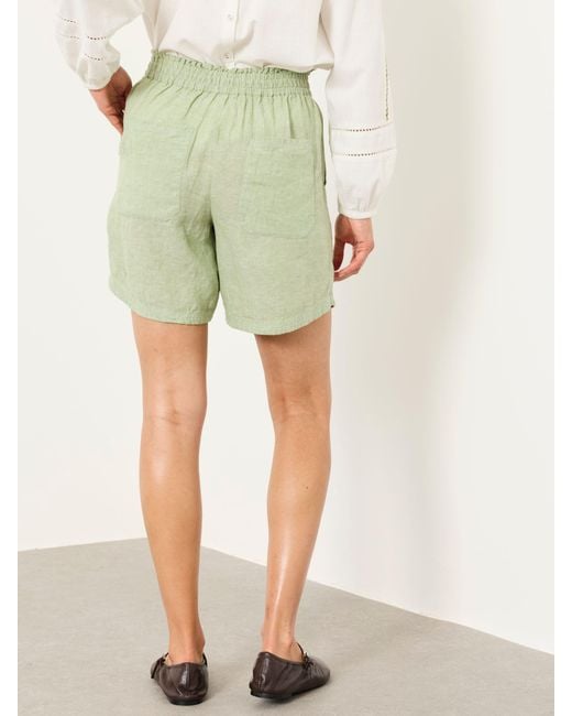 FatFace Green Fatface Cassie 100% Linen Shorts