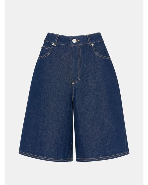 Whistles Blue Authentische Knielange Shorts Aus 100% Baumwolle