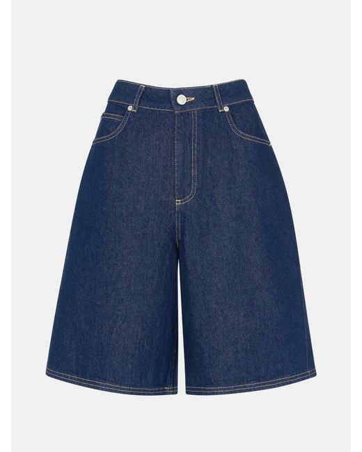 Whistles Blue Authentische Knielange Shorts Aus 100% Baumwolle