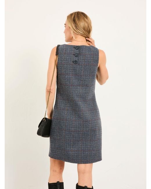 FatFace Blue Fatface Sarah Petite Tweed Pinny Mini Dress