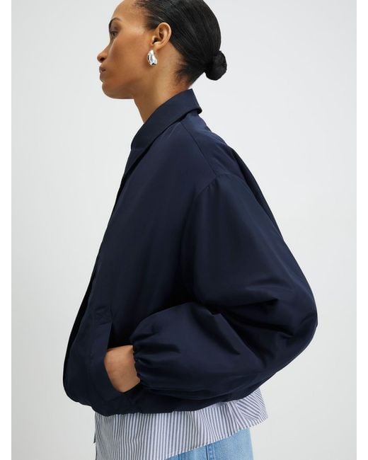 River Island Blue Technical Bubble Hem Jacket