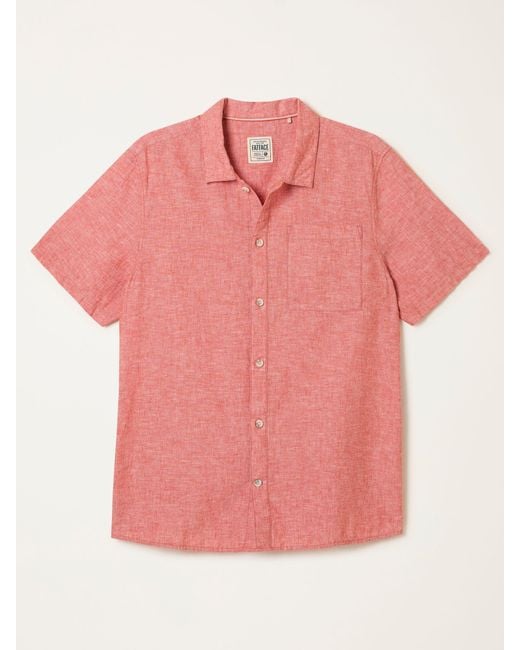 FatFace Pink Fatface Bugle Short Sleeve Shirt for men