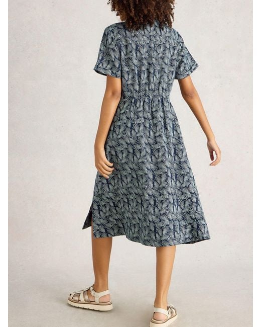 White Stuff Blue Linen Dress
